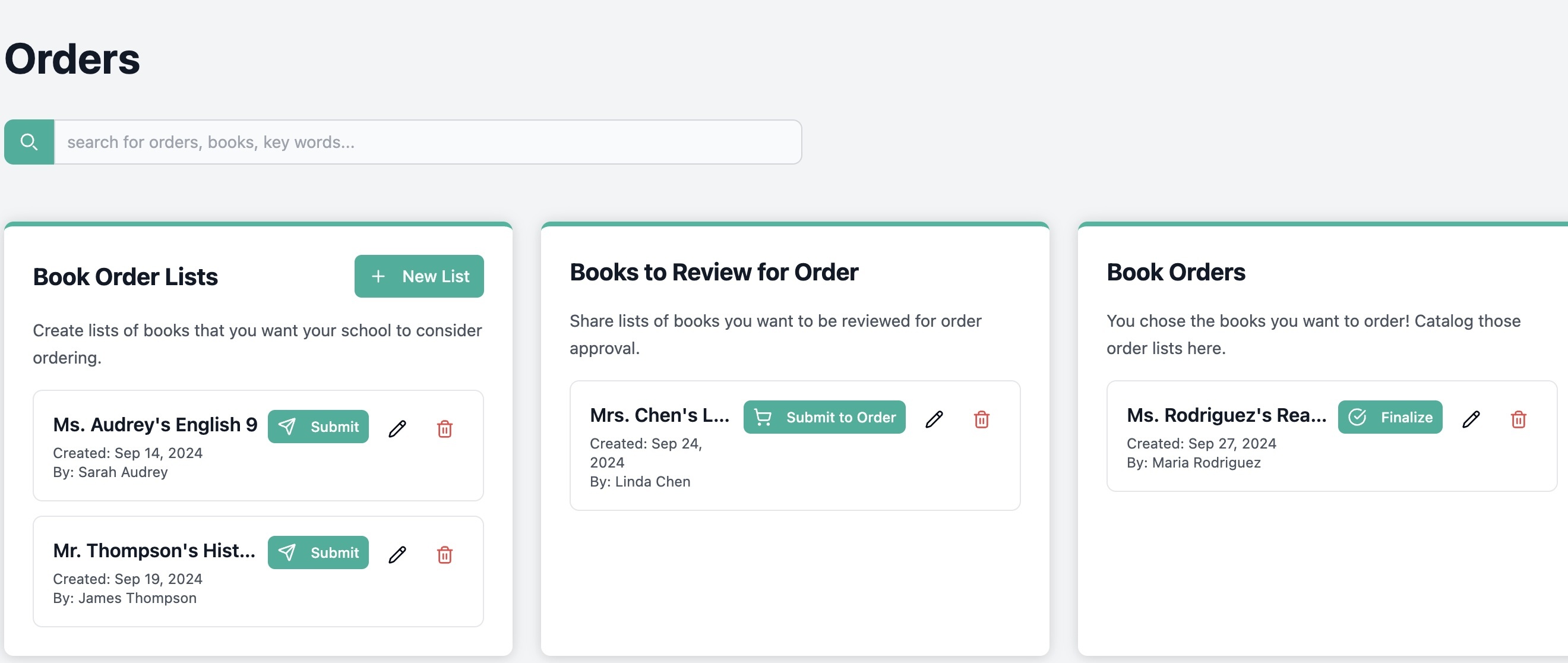 Orders